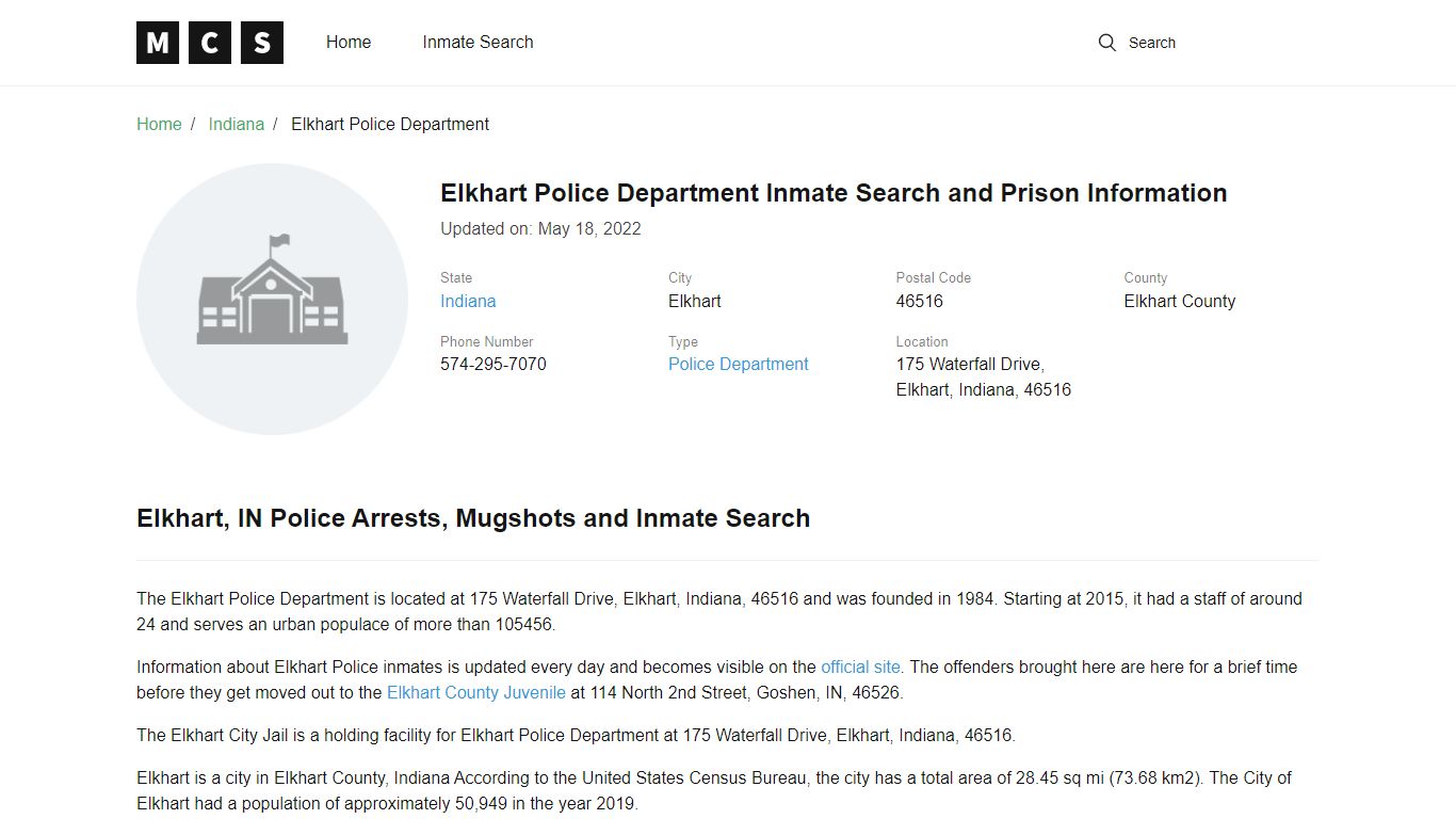 Elkhart, IN Police and Jail Records
