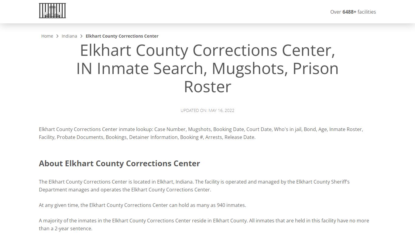 Elkhart County Corrections Center, IN Inmate Search ...