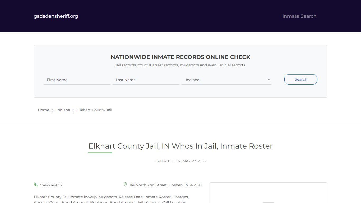 Elkhart County Jail, IN Inmate Roster, Whos In Jail
