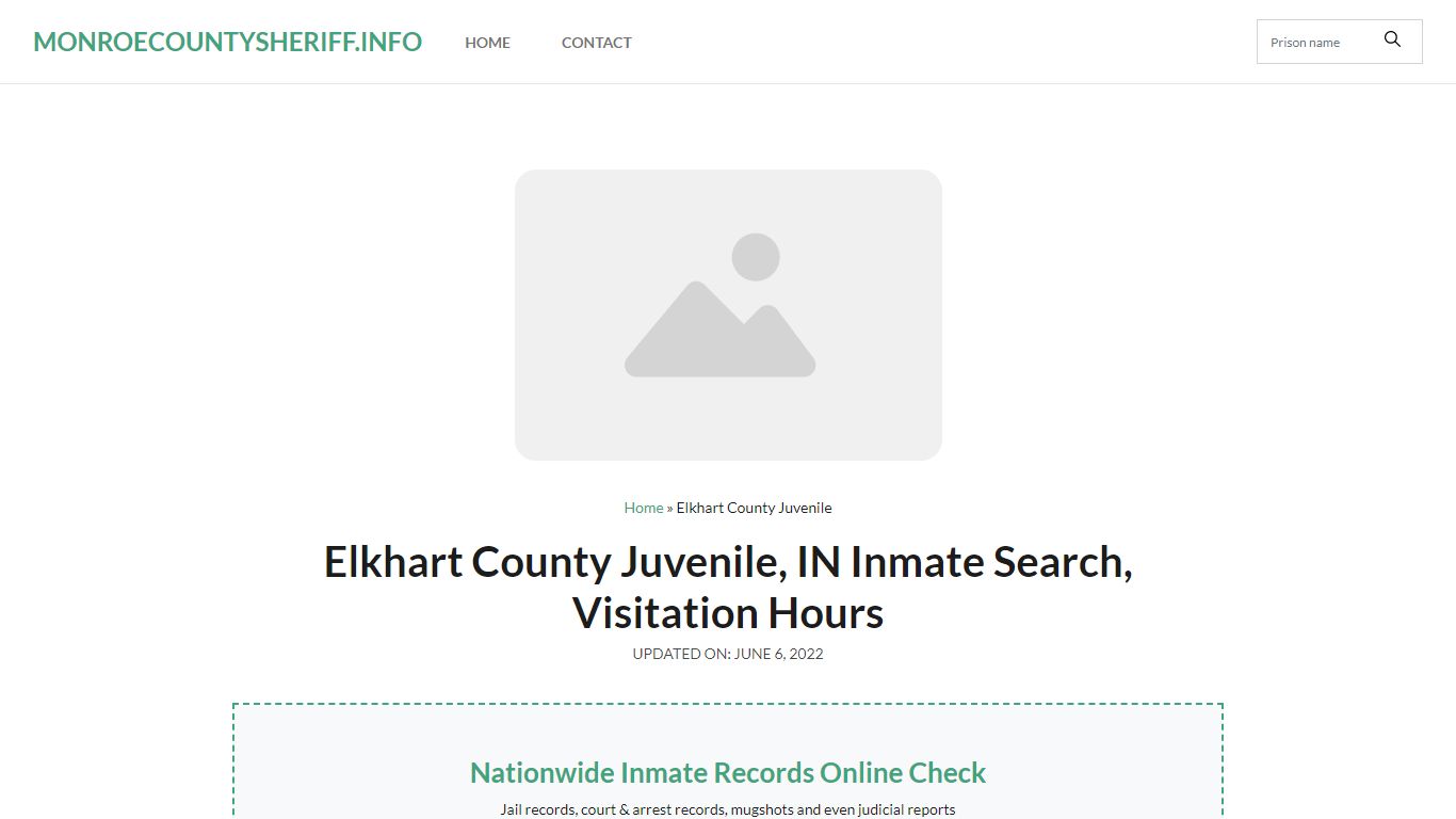 Elkhart County Juvenile, IN Inmate Search, Visitation Hours
